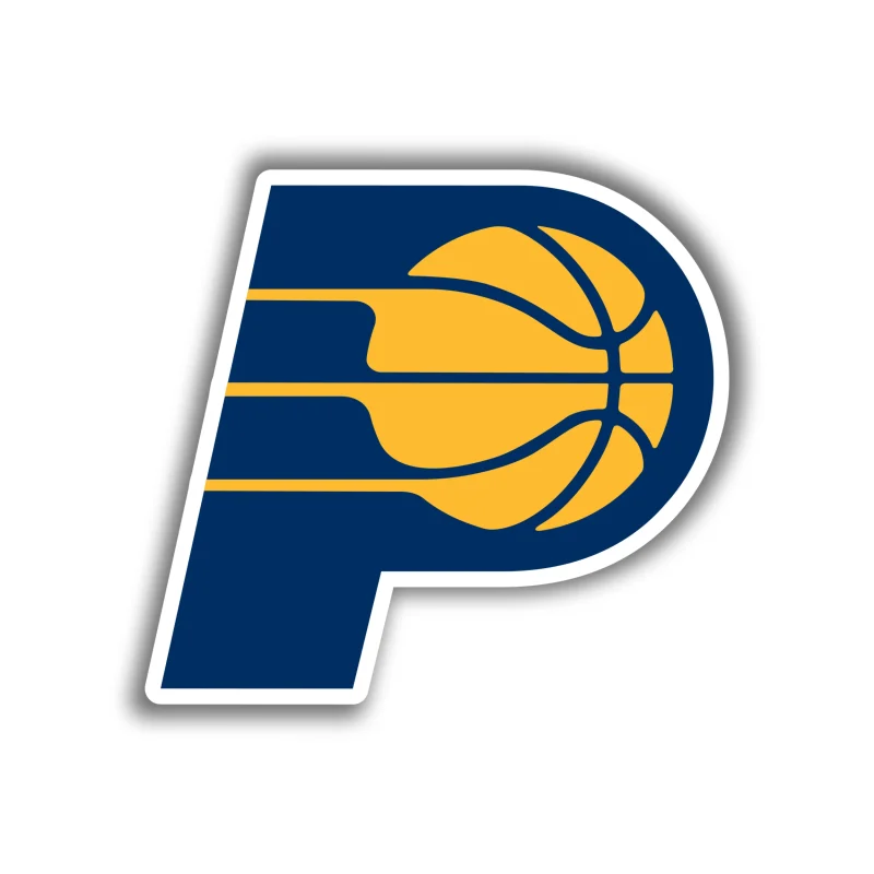 Indiana Pacers - Blue P With Basketball - Temporary Tattoo