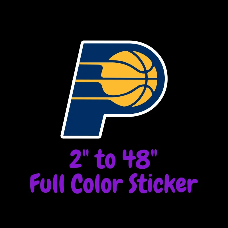 Indiana Pacers Full Color Vinyl Sticker - Custom Size