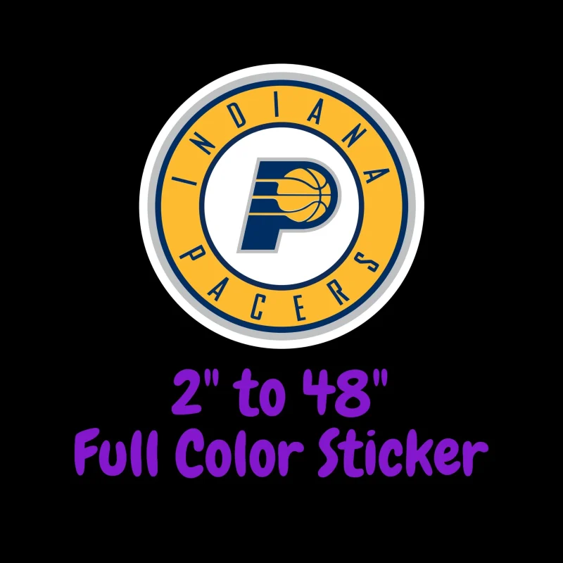 Indiana Pacers Full Color Vinyl Sticker - Custom Size