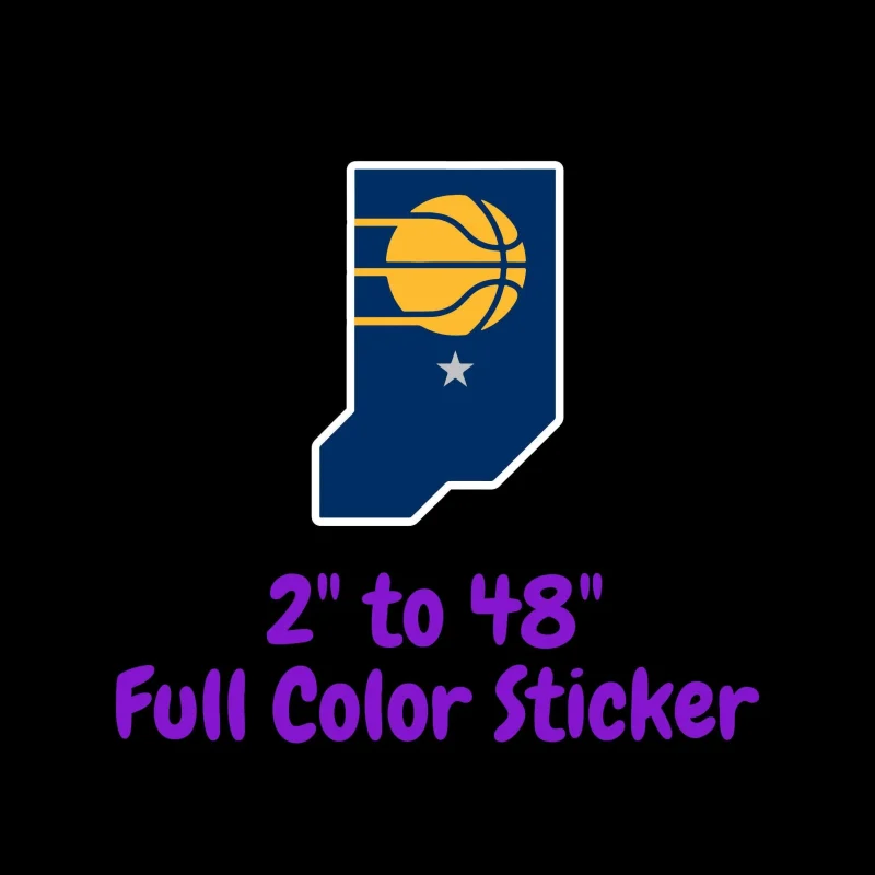 Indiana Pacers Full Color Vinyl Sticker - Custom Size