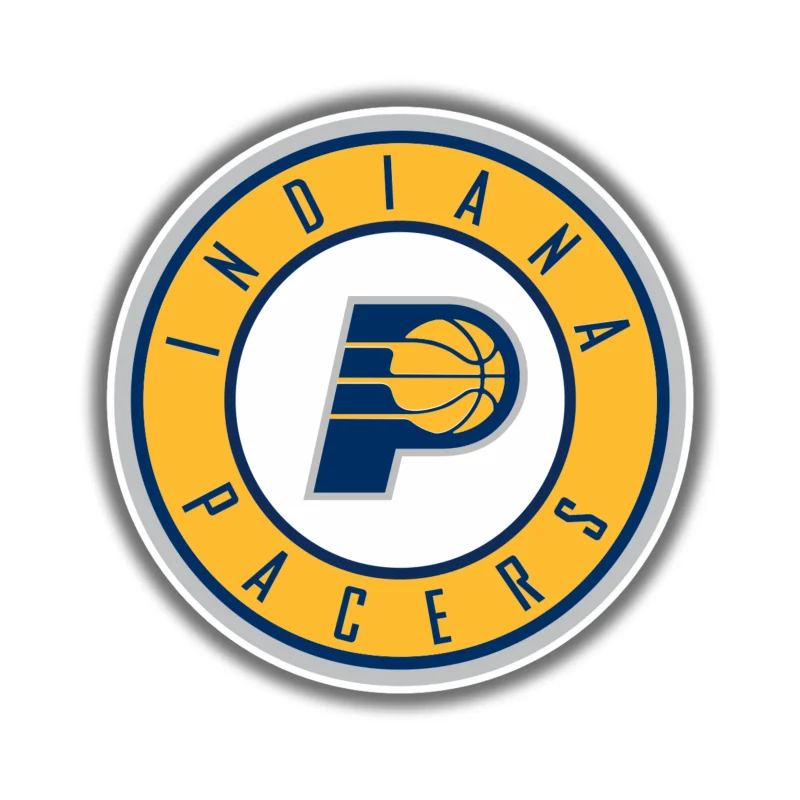 Indiana Pacers - Yellow Circle With P - Temporary Tattoo