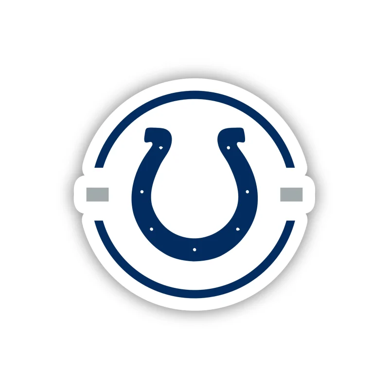 Indianapolis Colts - White Circle With Horseshoe - Temporary Tattoo