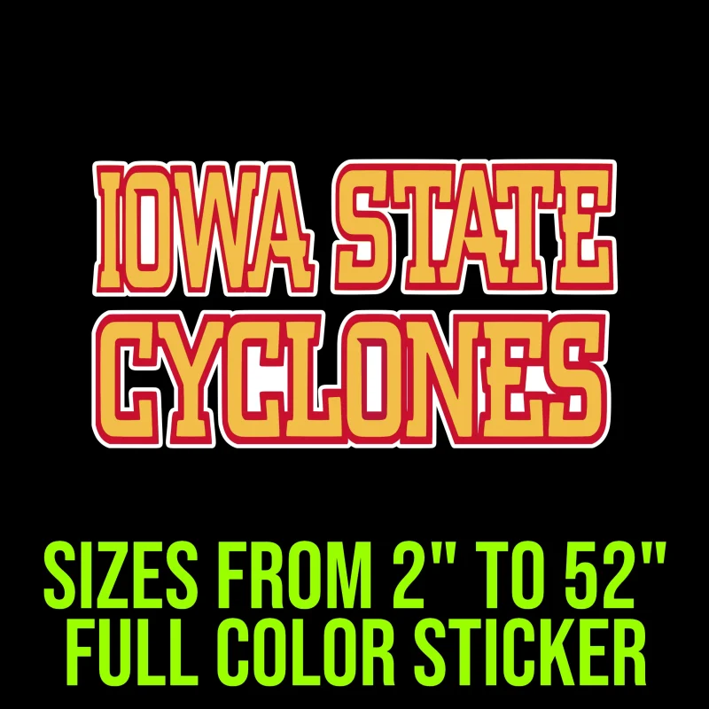 Iowa State Cyclones Full Color Vinyl Decal - Custom Size