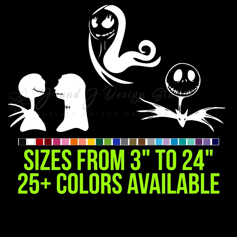 Jack Skellington Vinyl Decal - Custom Size