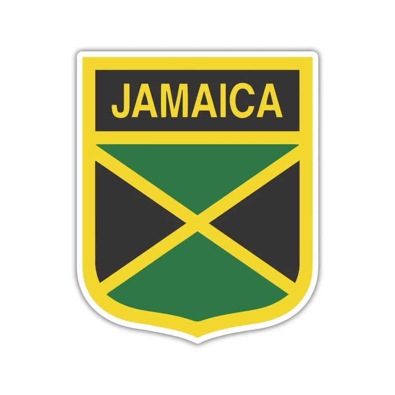 Jamaica Soccer - Logo - Full Color Vinyl Sticker - Custom Size