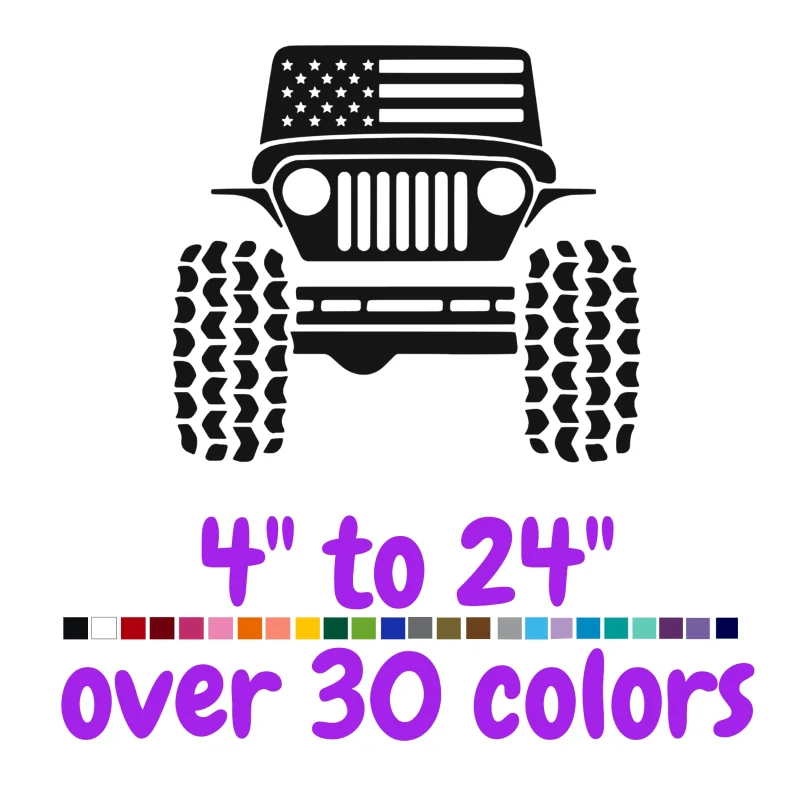 Jeep Vinyl Decal - Custom Size