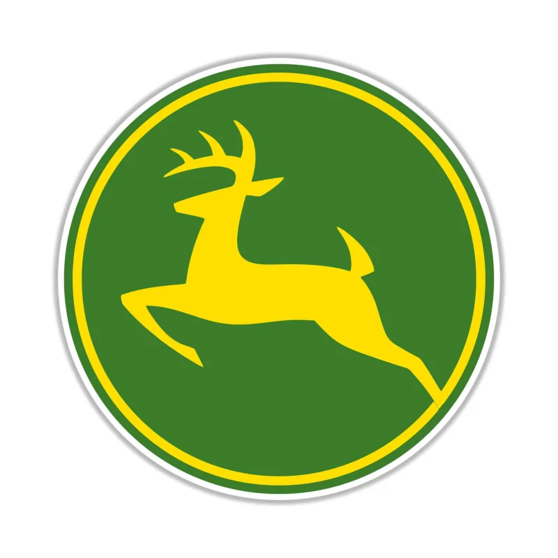 John Deere - Green and yellow - Circle - Full Color Vinyl Sticker - Custom Size