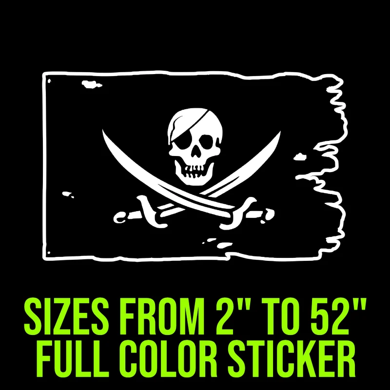 Jolly Roger Flag Full Color Vinyl Decal