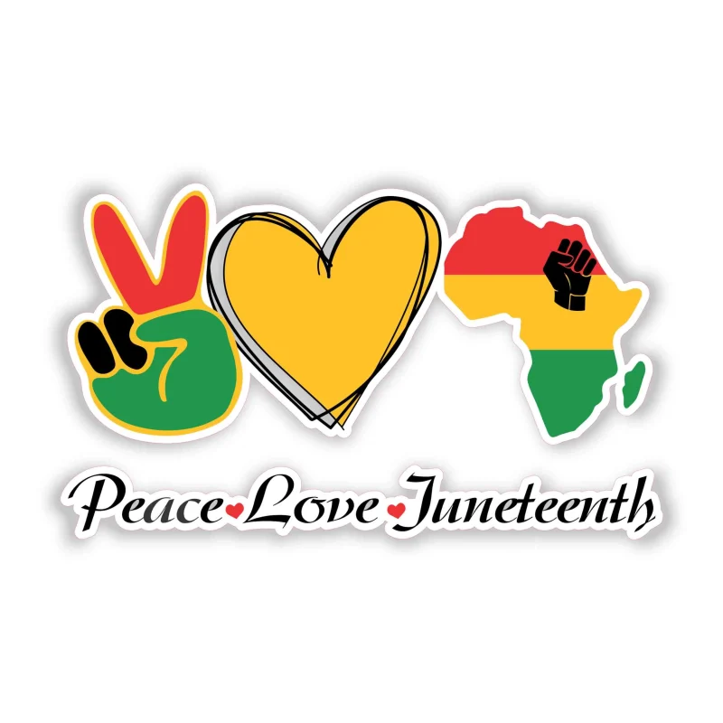 Juneteenth Full Color Vinyl Decals - Custom Size