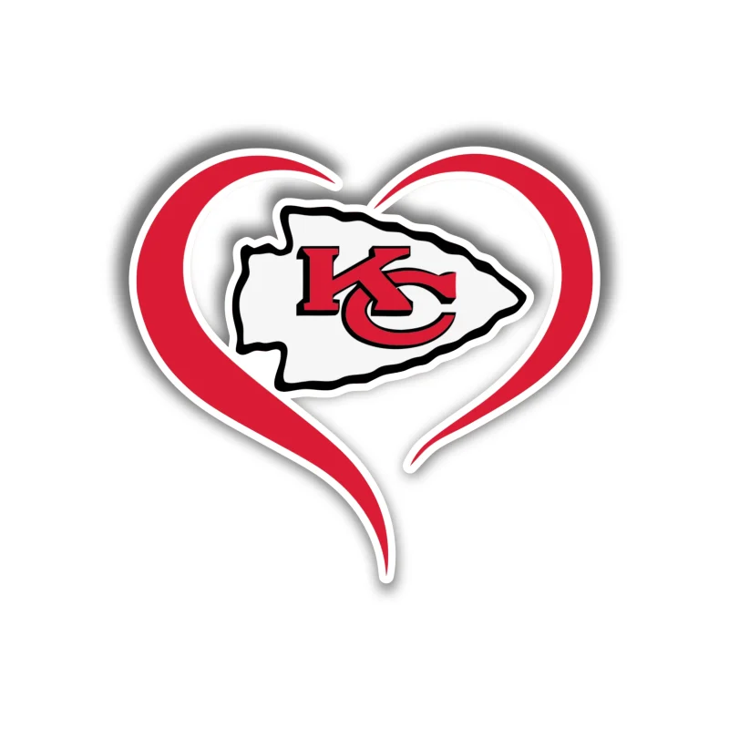 Kansas City Chiefs Heart - Iron On DTF Transfer - Custom Size