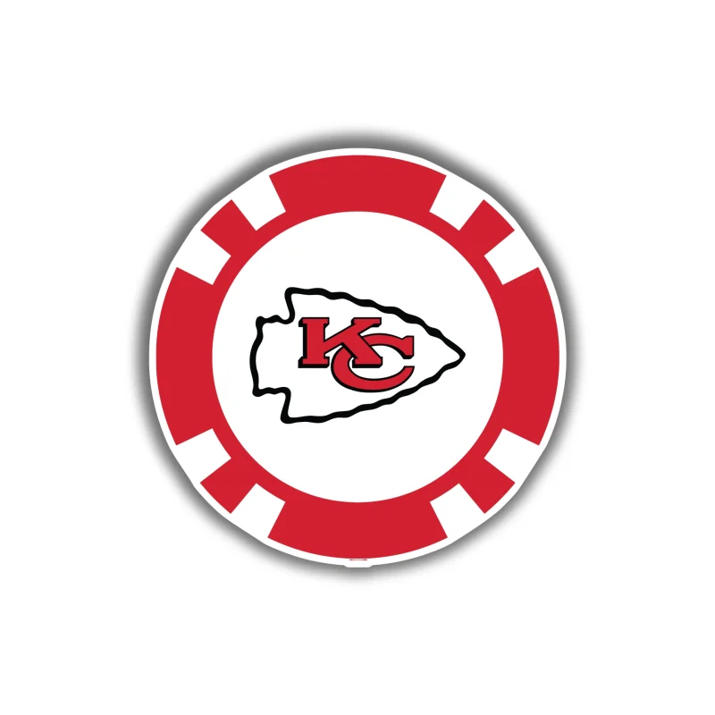 Kansas City Chiefs Poker Chip - Iron On DTF Transfer - Custom Size