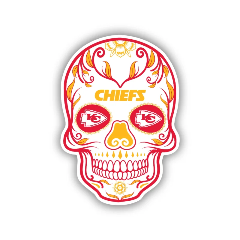 Kansas City Chiefs - Sugar Skull - Temporary Tattoo