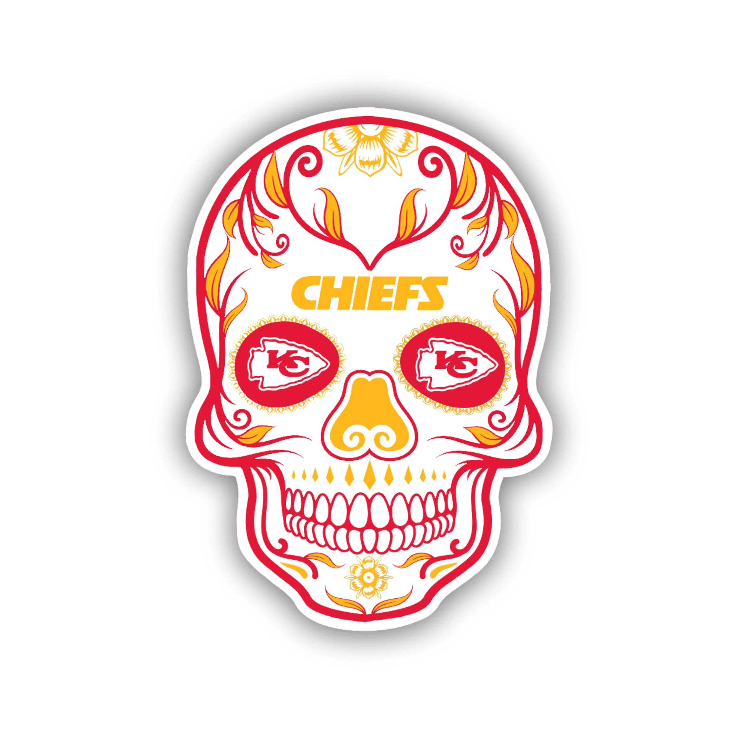 Kansas City Chiefs - Sugar Skull - Temporary Tattoo
