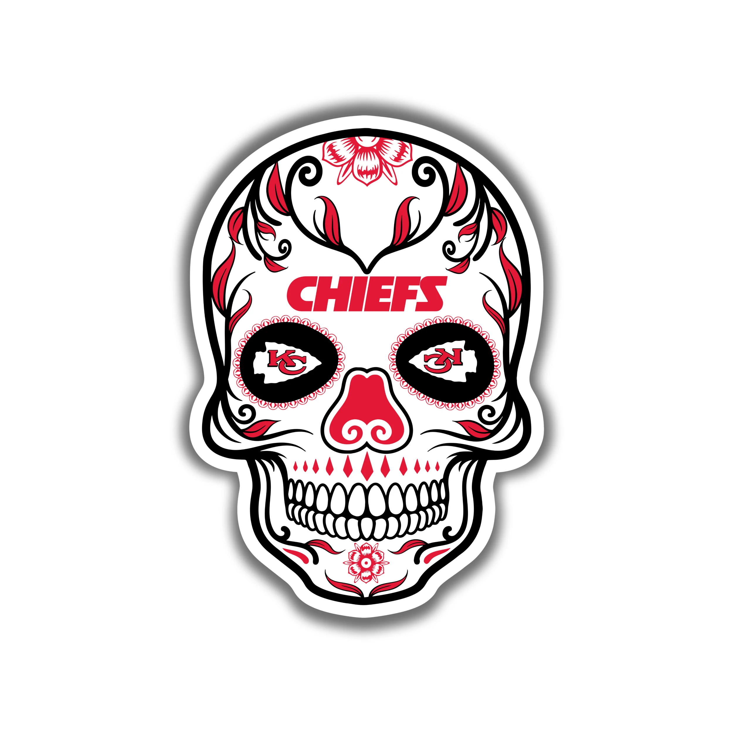 Kansas City Chiefs - Sugar Skull - Temporary Tattoo
