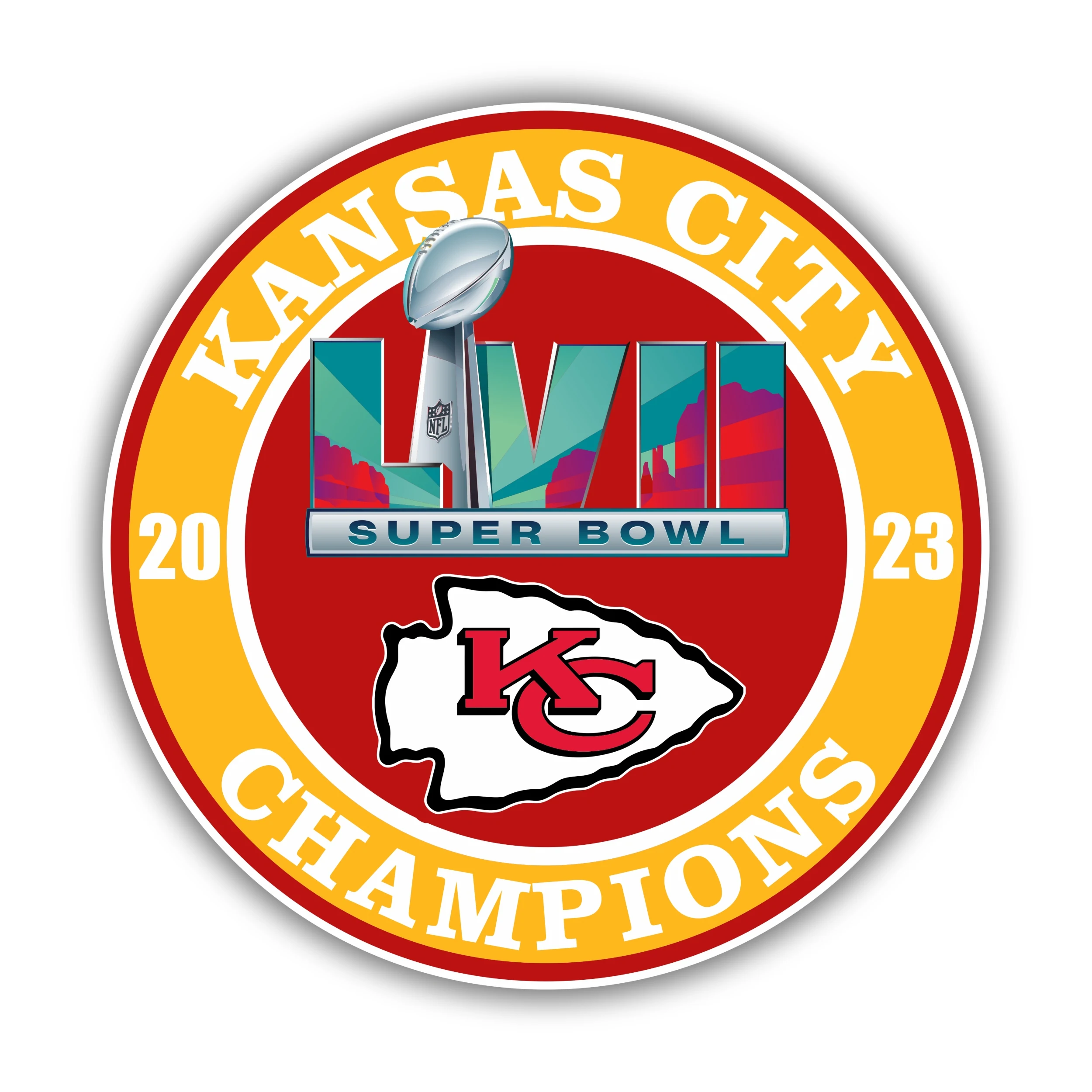 Kansas City Chiefs- Superbowl Champions - Full Color Vinyl Sticker - Custom Size
