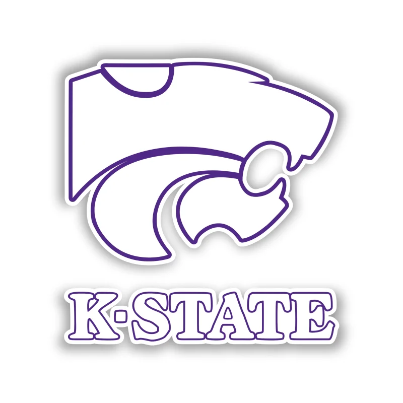 Kansas State Wildcats - White Head with K-State - Iron On DTF Transfer - Custom Size