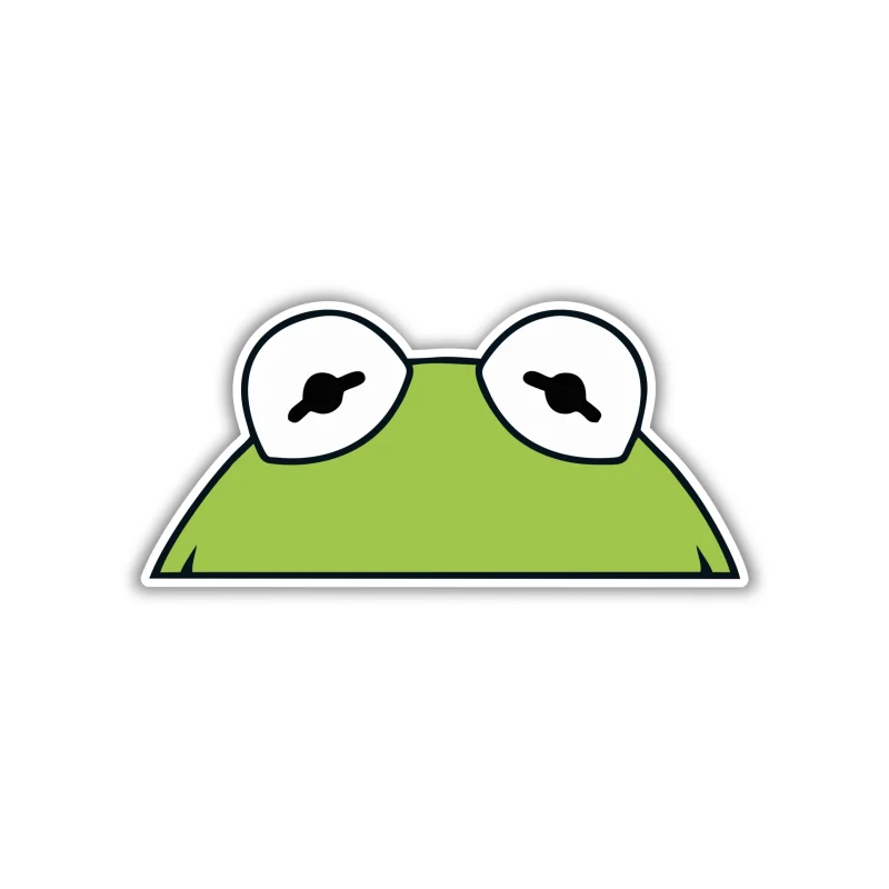 Kermit- Peaking - Full Color Vinyl Decal - Custom Size