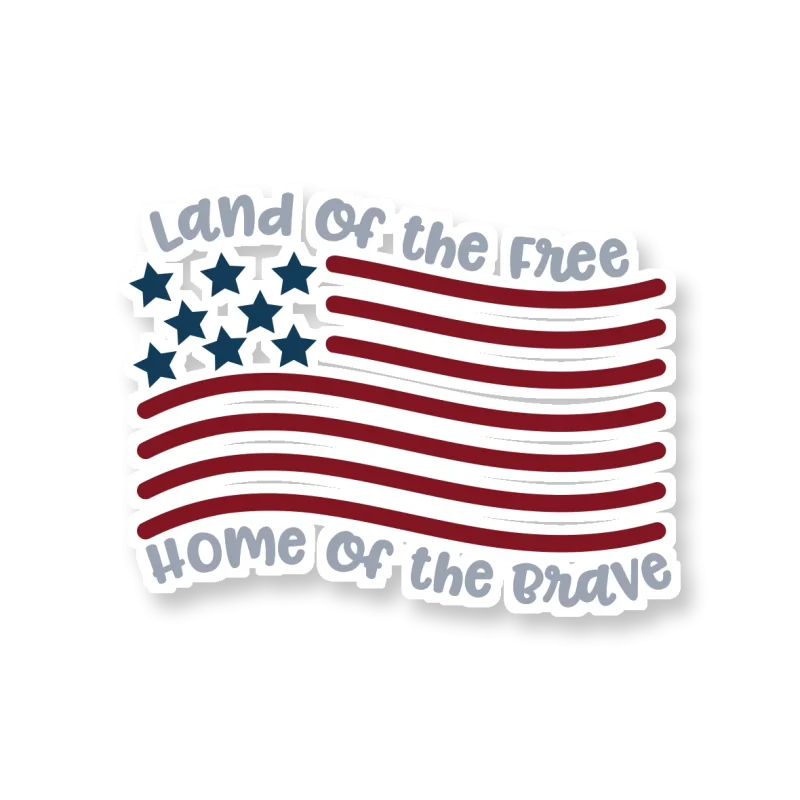 Land of the Free 2 - Full Color Vinyl Sticker - Custom Size