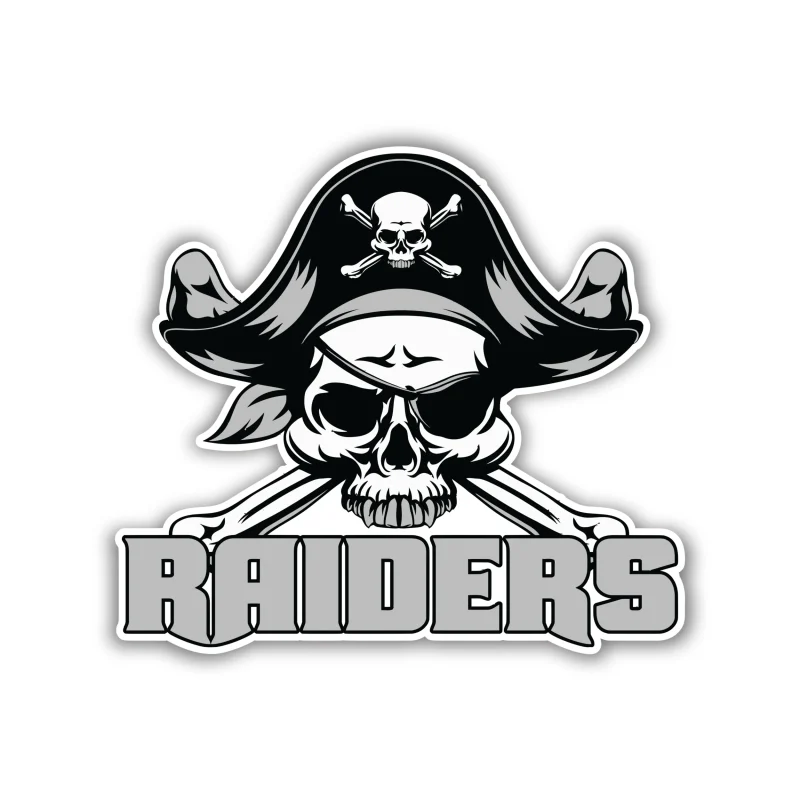 Las Vegas Raiders - Pirate Skull With Name - Temporary Tattoo