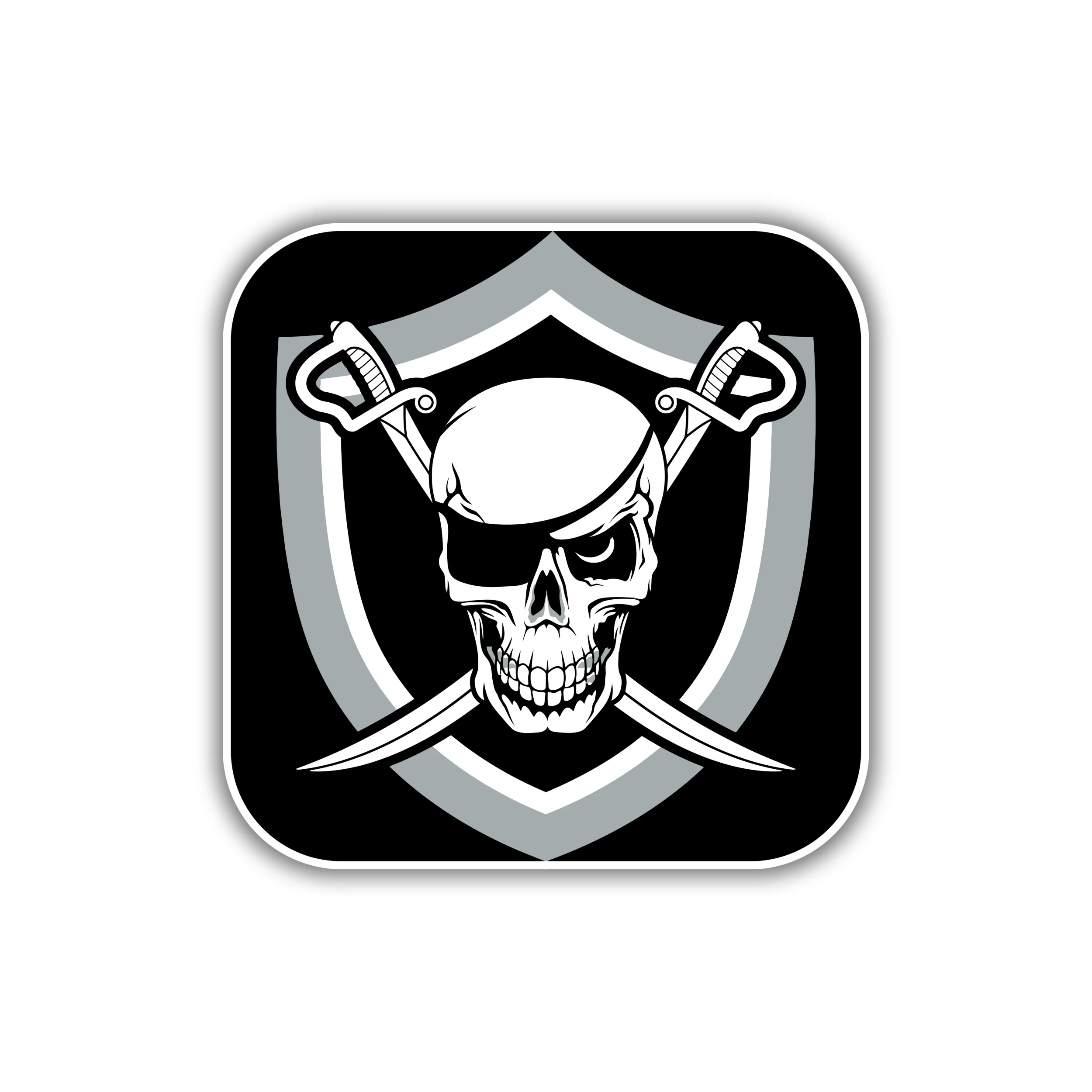 Las Vegas Raiders - Skull With Swords - Temporary Tattoo