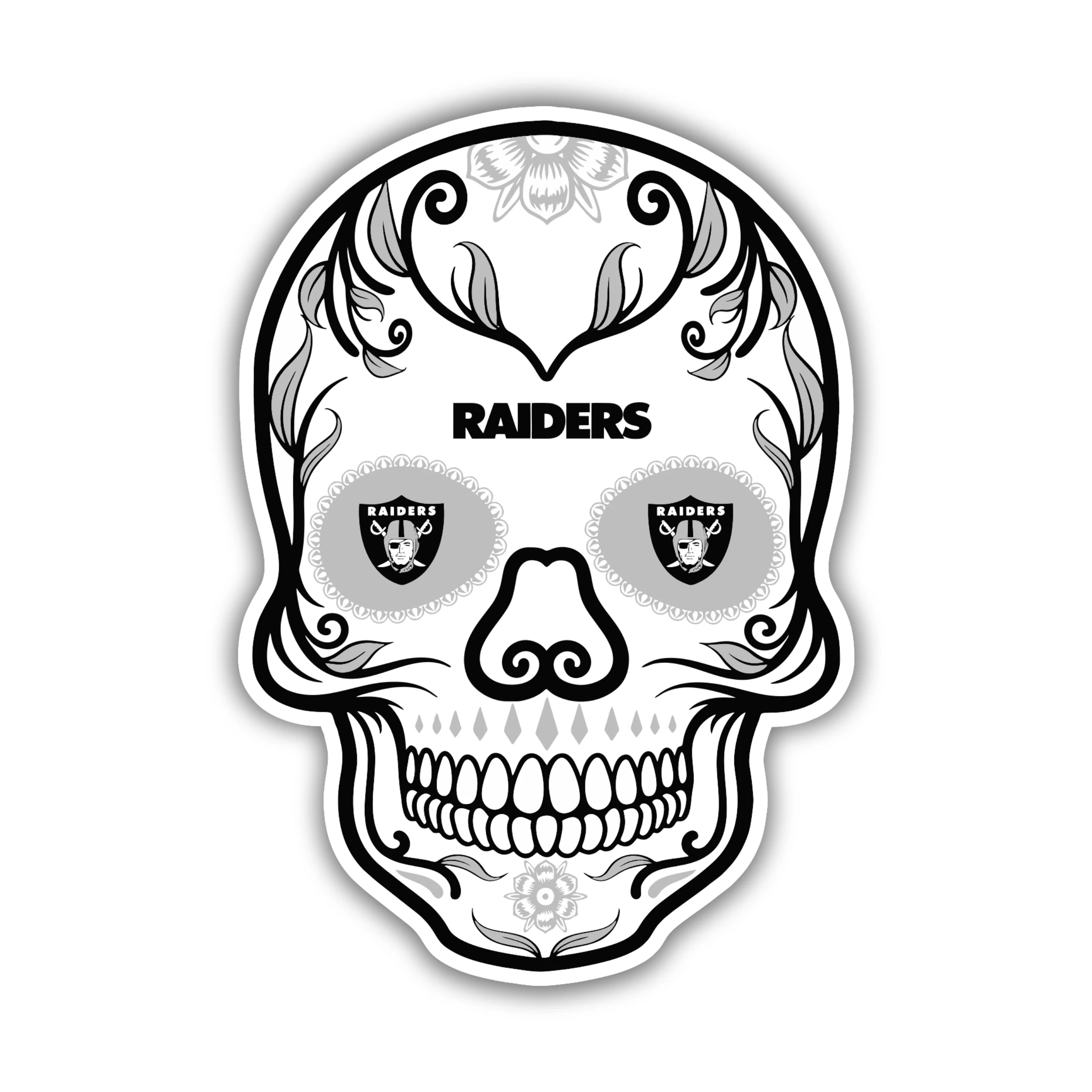 Las Vegas Raiders - Sugar Skull - Iron On DTF Transfer - Custom Size
