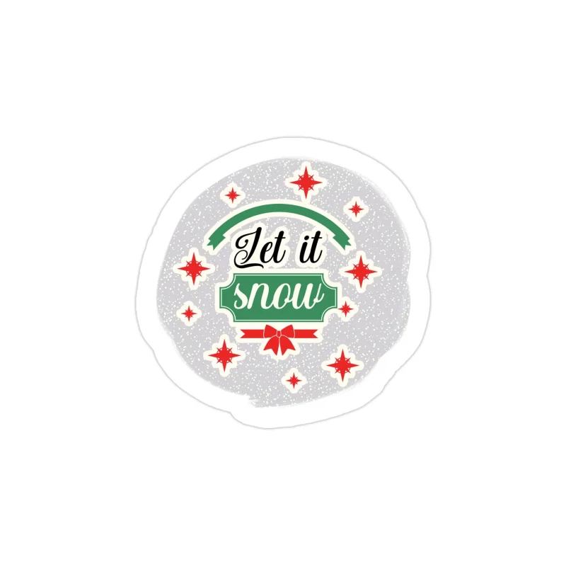 Let It Snow Full Color Vinyl Sticker - Custom Size