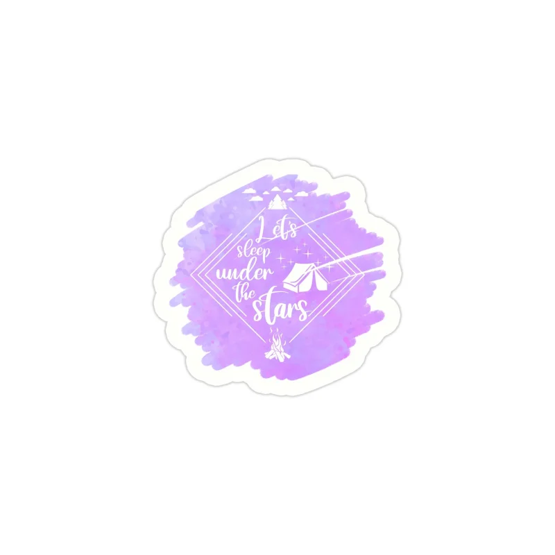 Let's Sleep Under The Stars Full Color Vinyl Decal - Custom Size