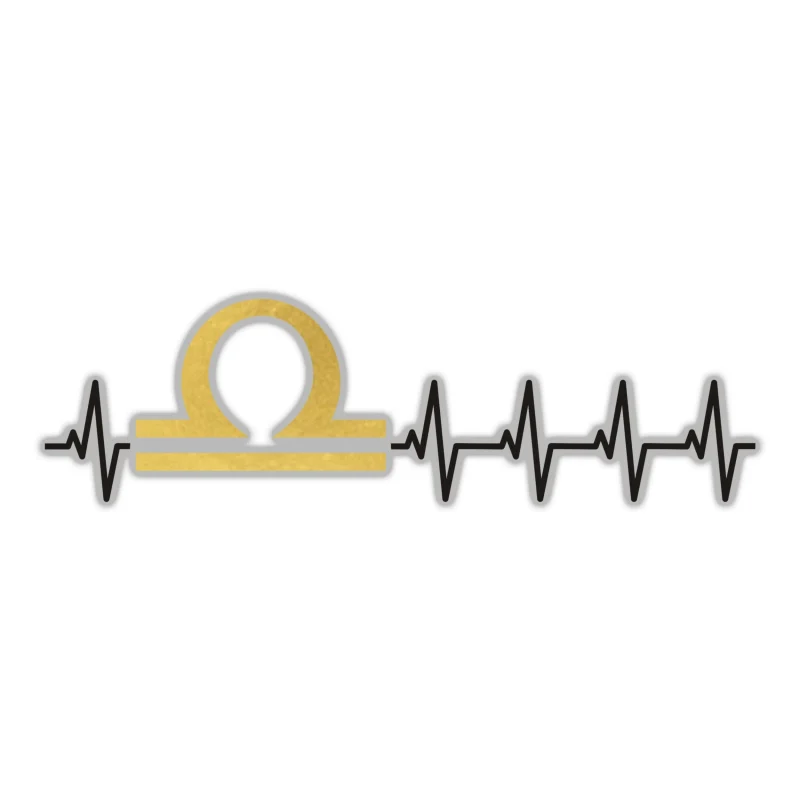 Libra Heartbeat - Full Color Vinyl Decal - Custom Size