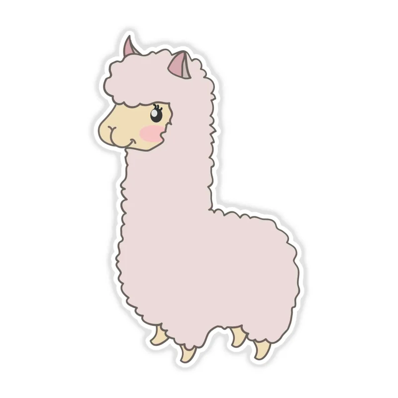 Llama Full Color Vinyl Decal - Custom Size