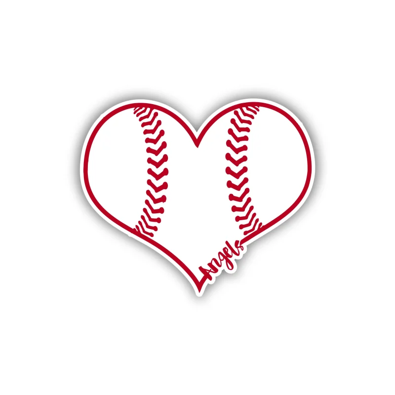 Los Angeles Angels - Baseball Heart - Iron On DTF Transfer - Custom Size