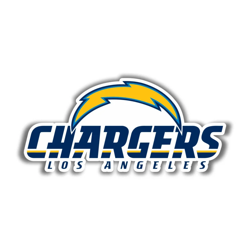 Los Angeles Chargers - Dark Blue Name With Logo - Temporary Tattoo