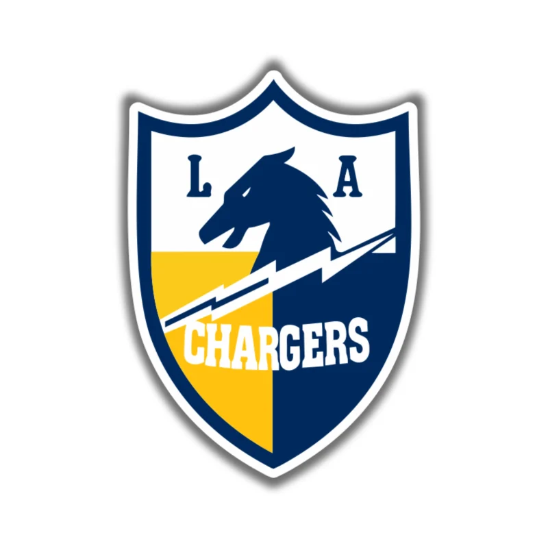 Los Angeles Chargers - Dark Horse Shield - Temporary Tattoo