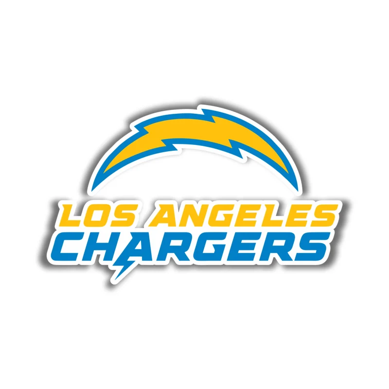 Los Angeles Chargers Full Color Vinyl Sticker - Light - Custom Size