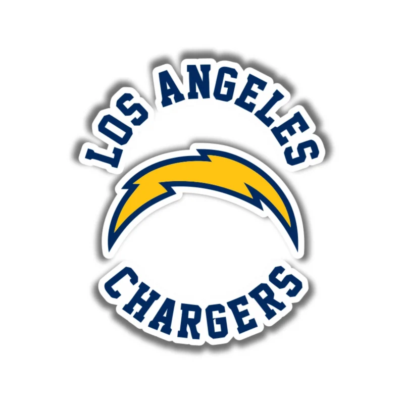 Los Angeles Chargers Full Color Vinyl Sticker - Light Name with Logo - Custom Size