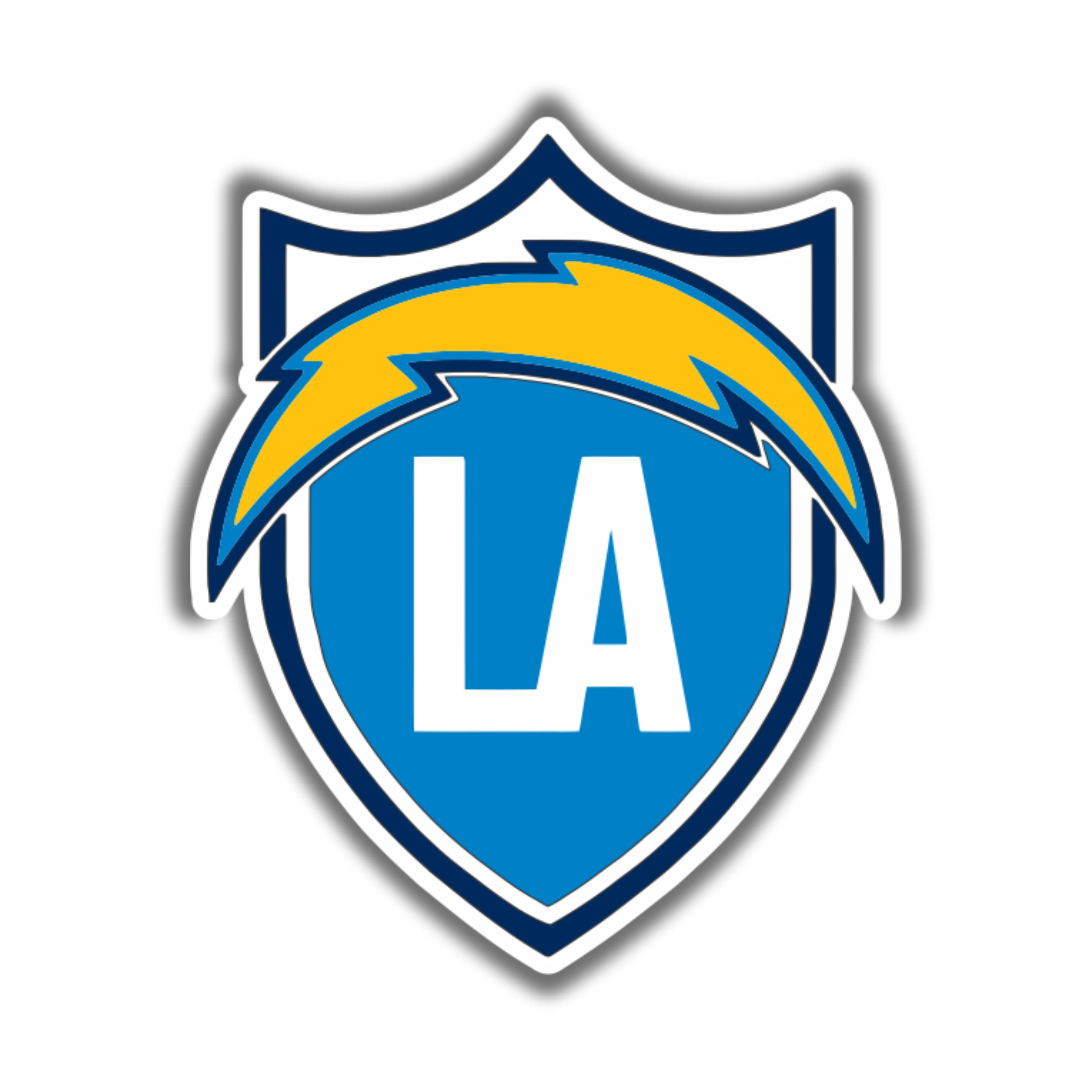 Los Angeles Chargers - Light Shield - Iron On DTF Transfer - Custom Size