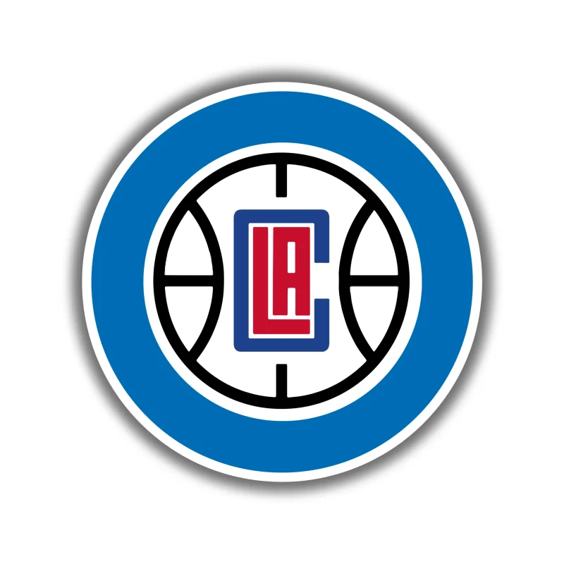 Los Angeles Clippers - Blue Circle with Basketball - Iron On DTF Transfer - Custom Size