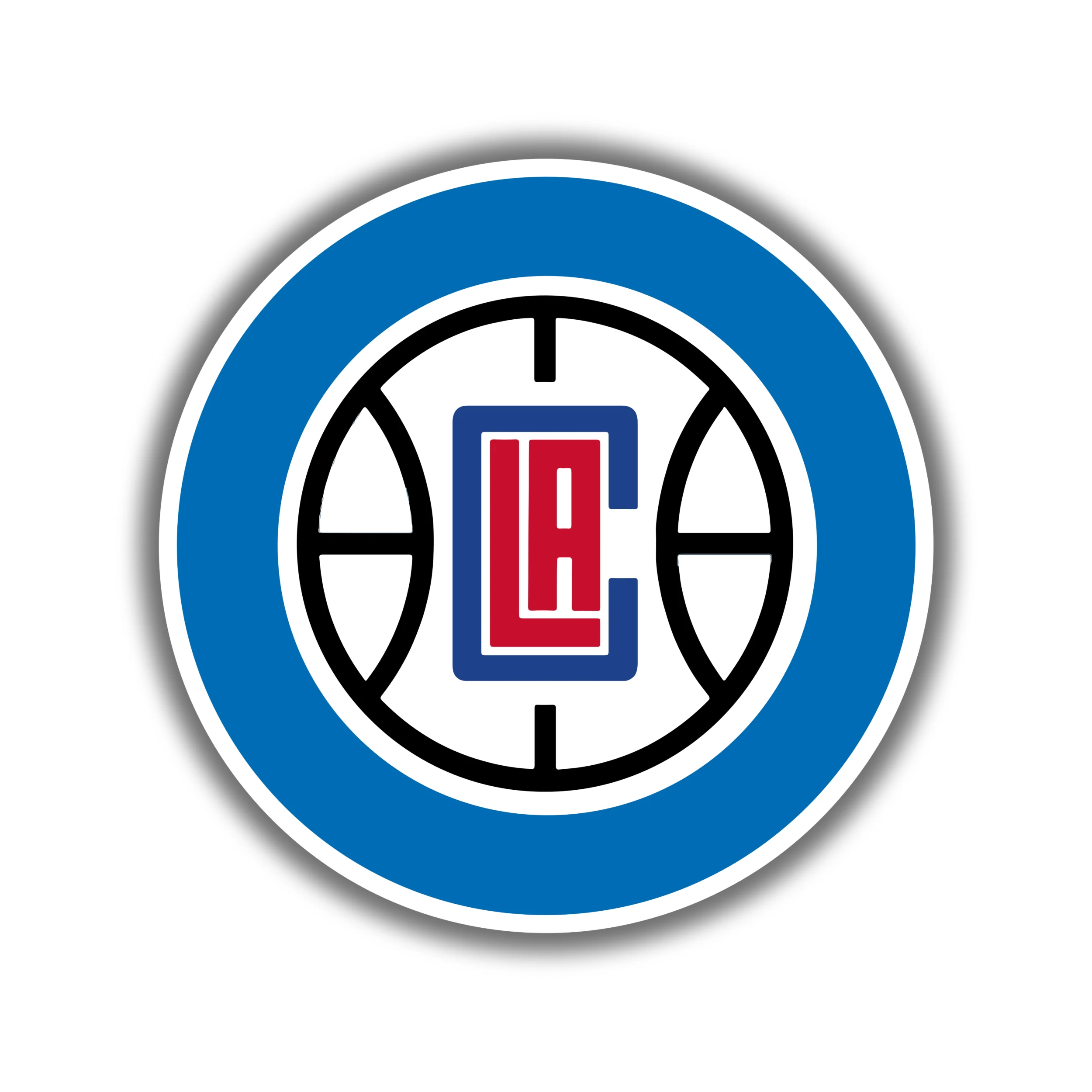 Los Angeles Clippers - Blue Circle with Basketball - Iron On DTF Transfer - Custom Size