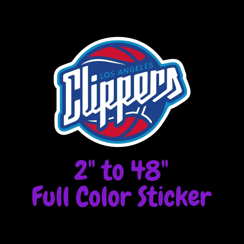 Los Angeles Clippers Full Color Vinyl Sticker - Custom Size
