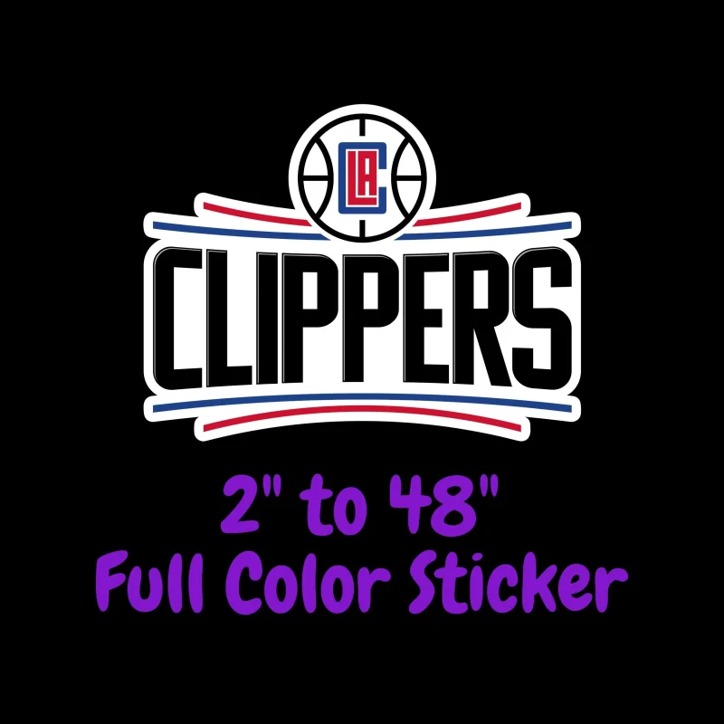 Los Angeles Clippers Full Color Vinyl Sticker - Custom Size