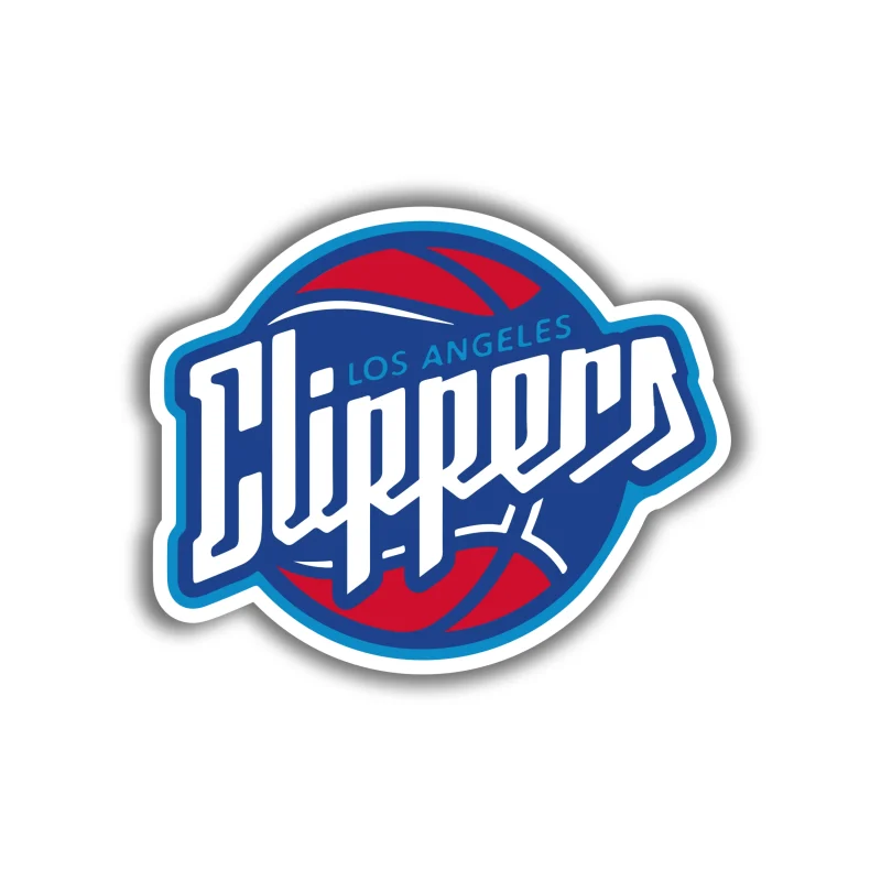 Los Angeles Clippers - Red And Blue Basketball With Name - Iron On DTF Transfer - Custom Size