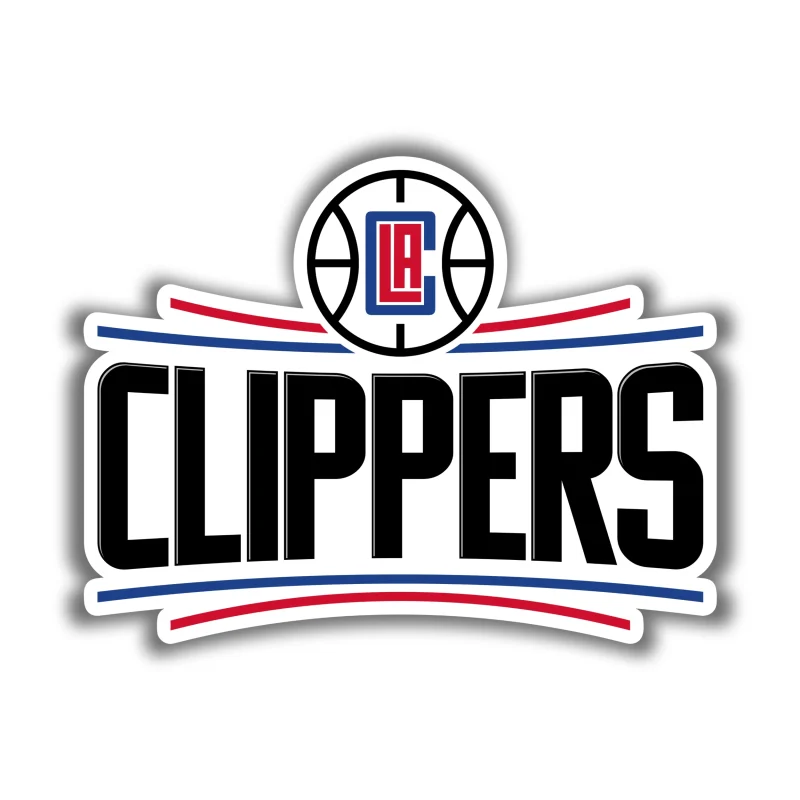 Los Angeles Clippers - White Basketball With Clippers - Iron On DTF Transfer - Custom Size