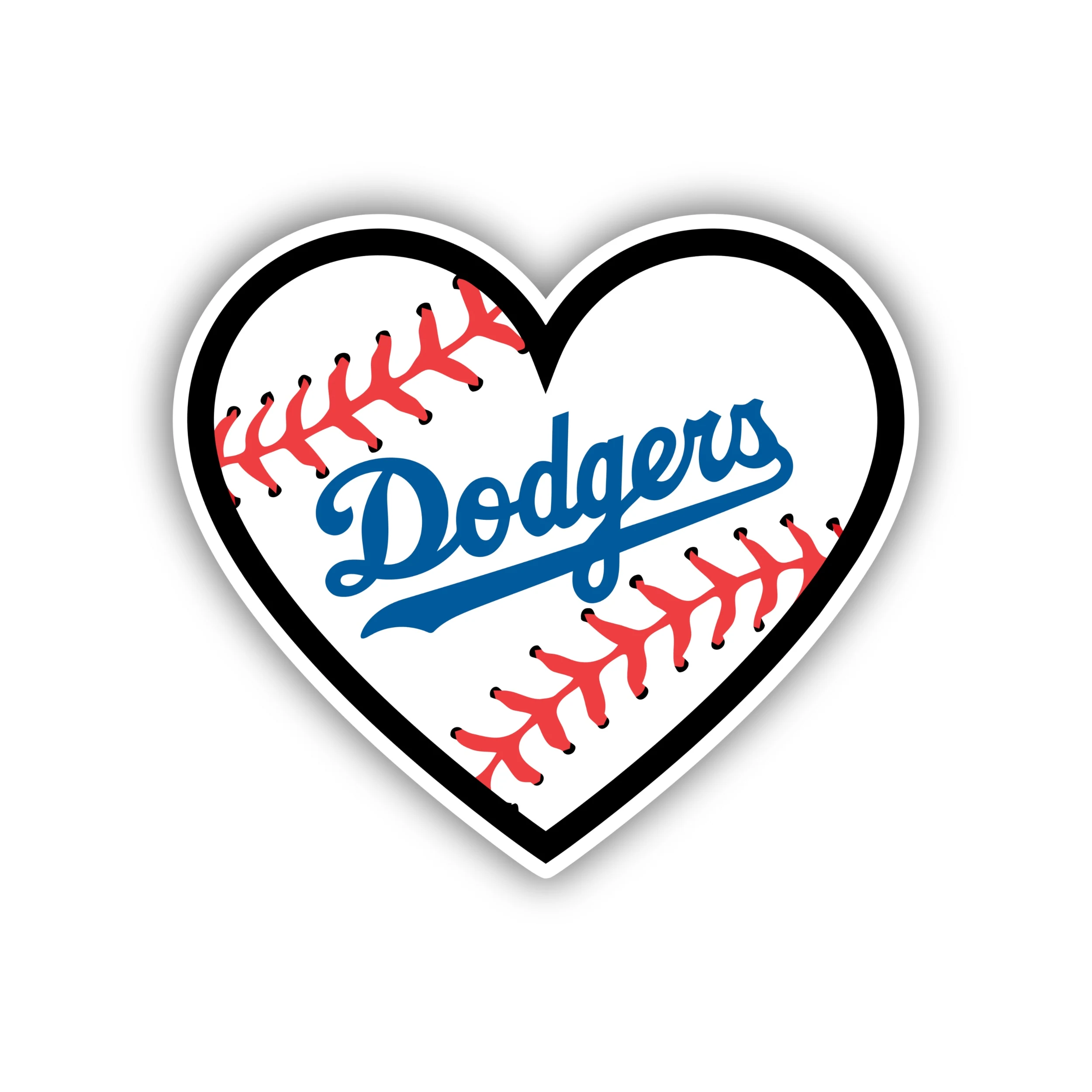 Los Angeles Dodgers - Baseball Heart With Dodgers - Temporary Tattoo