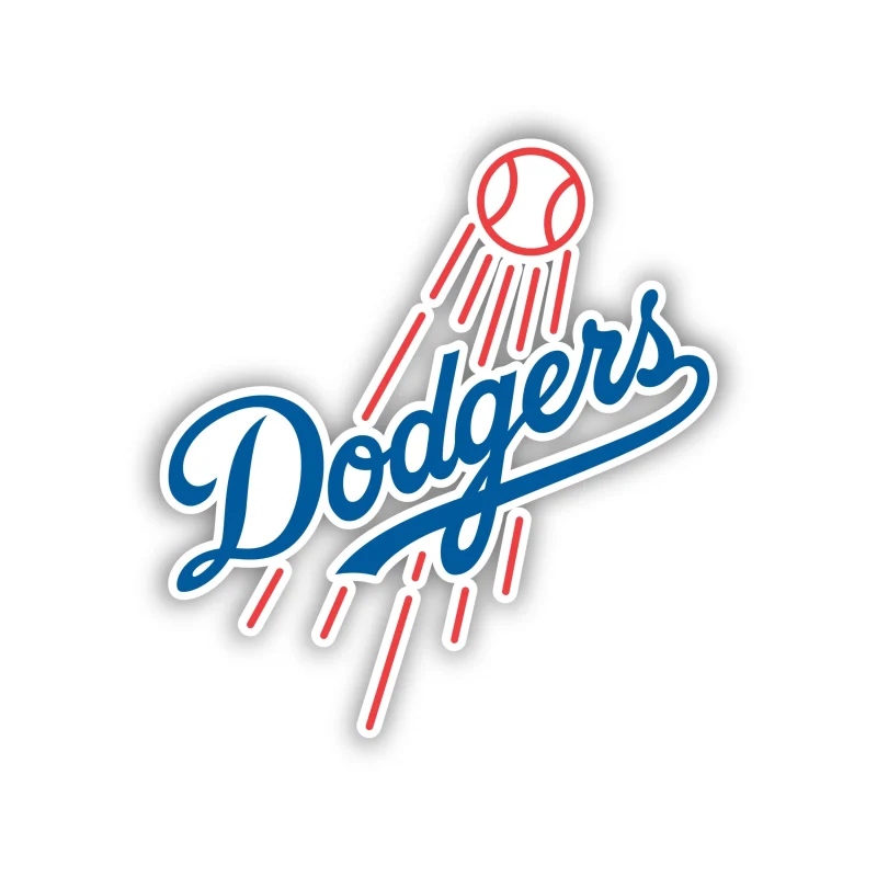 Los Angeles Dodgers - Dodgers With Baseball - Iron On DTF Transfer - Custom Size