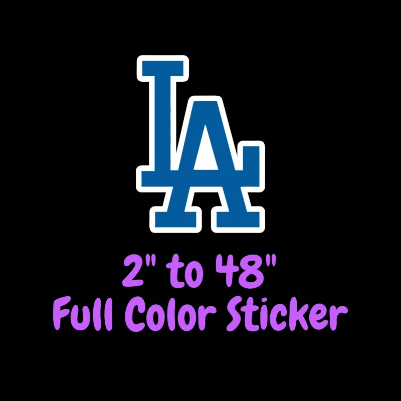 Los Angeles Dodgers - LA - Full Color Vinyl Sticker - Custom Size