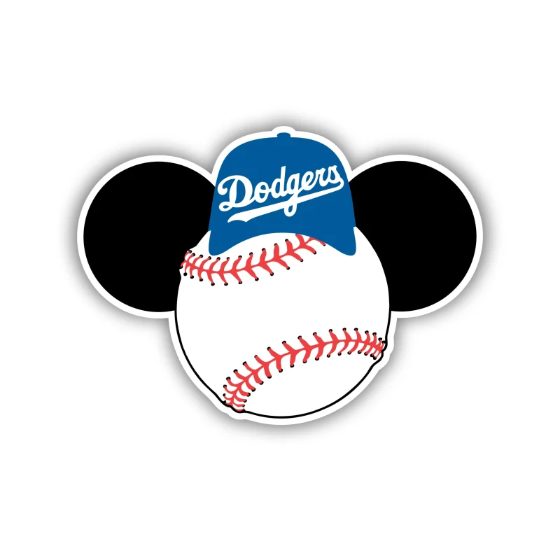 Los Angeles Dodgers - Mickey Mouse Baseball - Iron On DTF Transfer - Custom Size