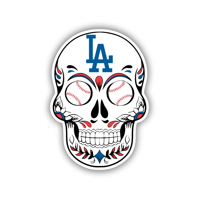 Los Angeles Dodgers - Sugar Skull - Iron On DTF Transfer - Custom Size