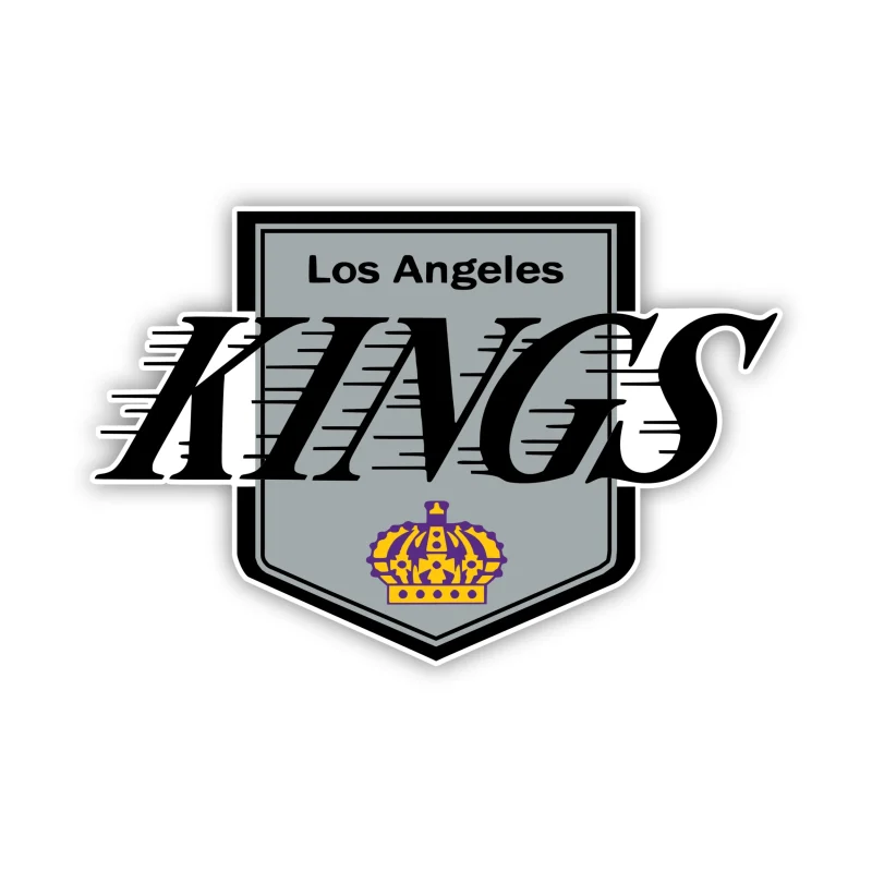 Los Angeles Kings - Kings With Lines And Crown - Iron On DTF Transfer - Custom Size
