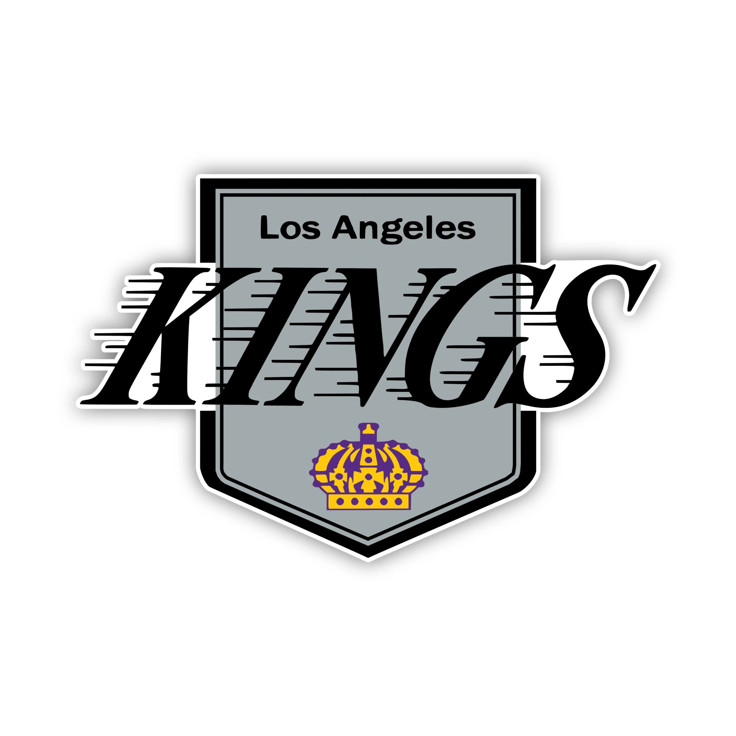 Los Angeles Kings - Kings With Lines And Crown - Iron On DTF Transfer - Custom Size