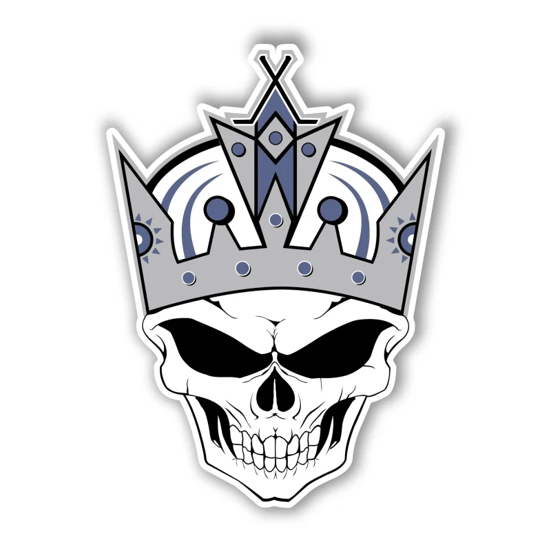 Los Angeles Kings - Skull - Full Color Vinyl Sticker - Custom Size