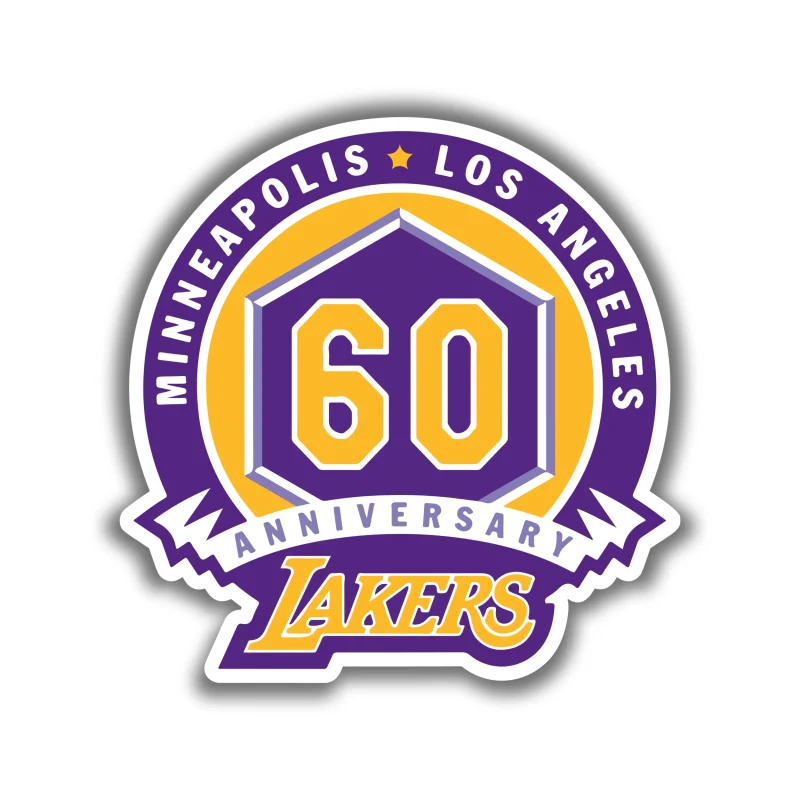 Los Angeles Lakers - 60 Anniversary - Iron On DTF Transfer - Custom Size